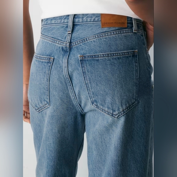 Denim Forum The Farrah High Rise Wide Leg Jeans Blue 23 Organic Cotton 70's - Picture 4 of 16